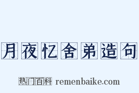 月夜忆舍弟造句是什么意思的图片